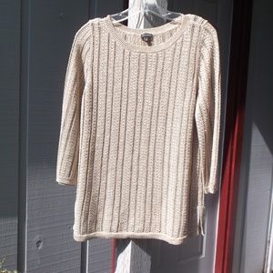 Talbot SPARKLE Beige  3/4 sleeve  SWEATER M
